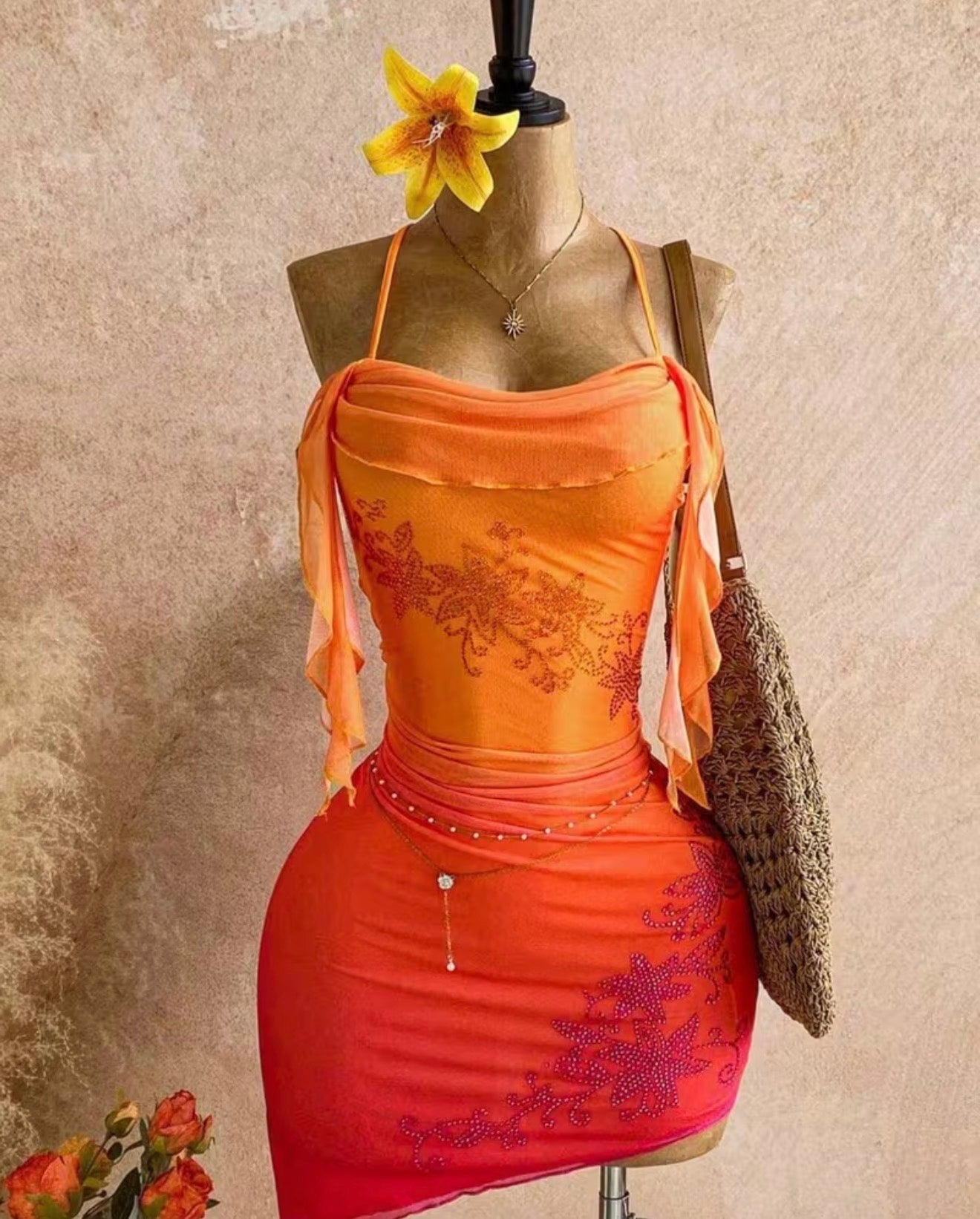 Bright mini dress