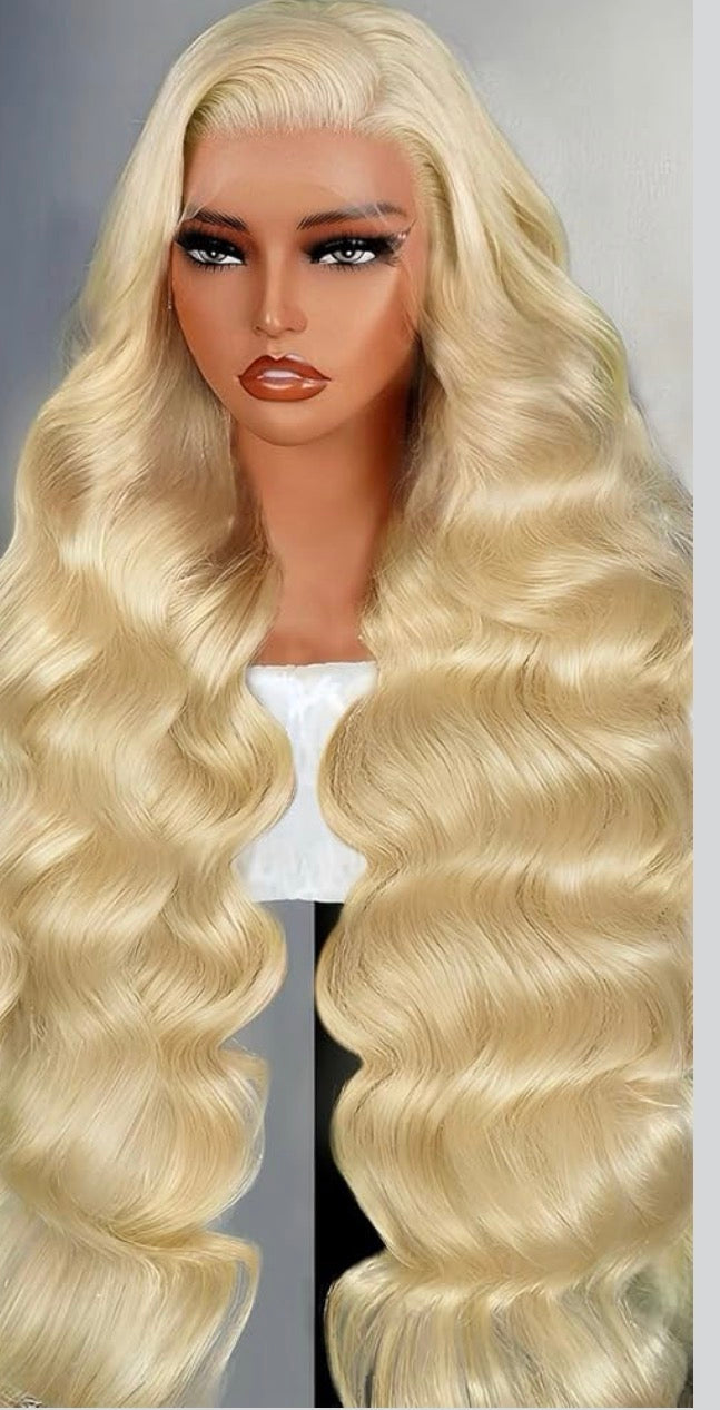 Blonde human wig