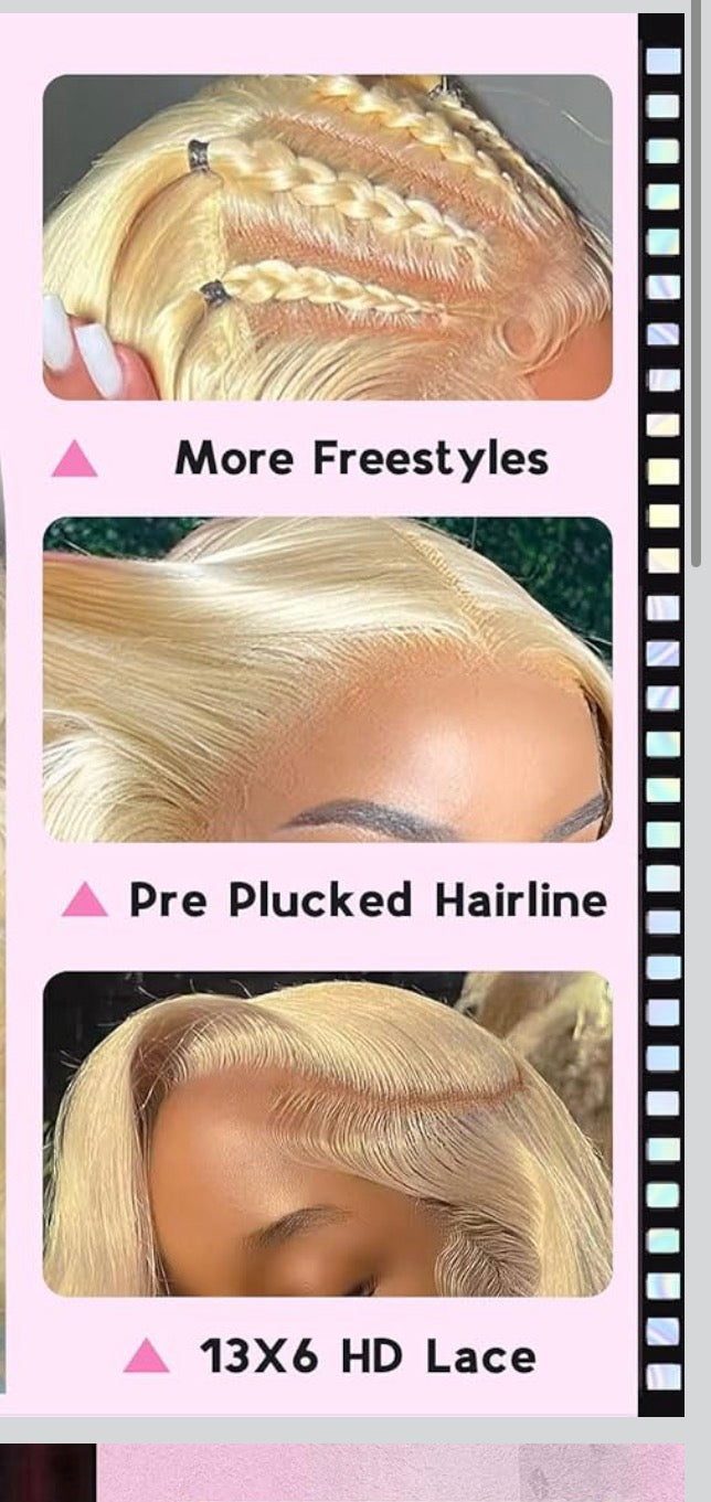 Blonde human wig